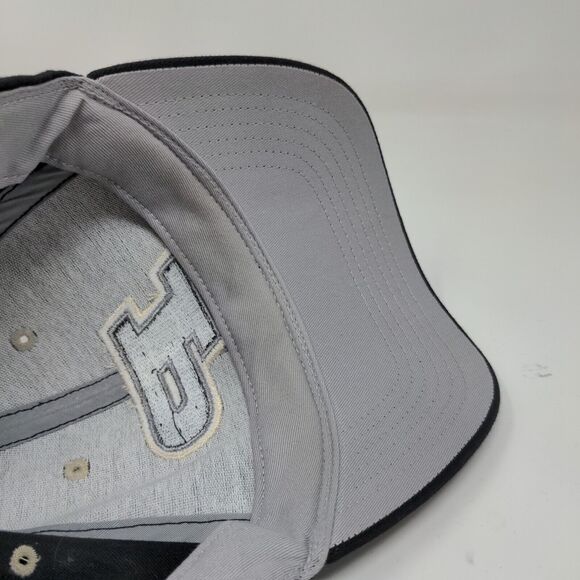 Purdue Boilermakers Men's Strapback Hat Black OSFA Embroidered Big Logo - Picture 10 of 12